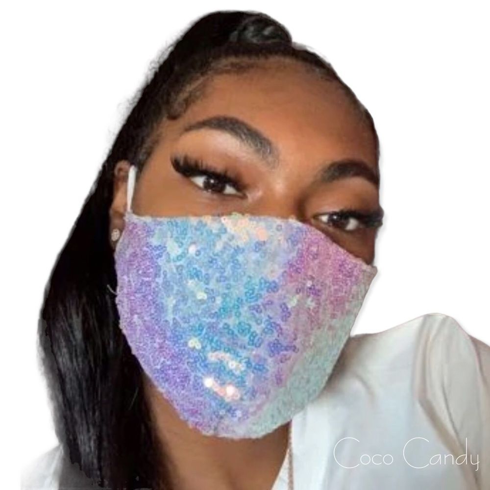 🆕Luxury Purple Sequin Face Mask